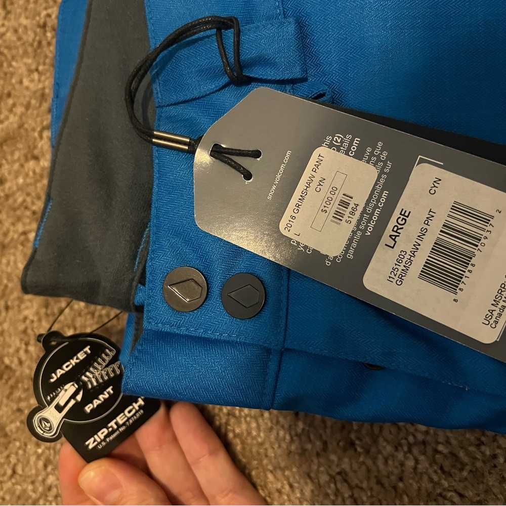 Volcom Cyan and Gray Snow Pants